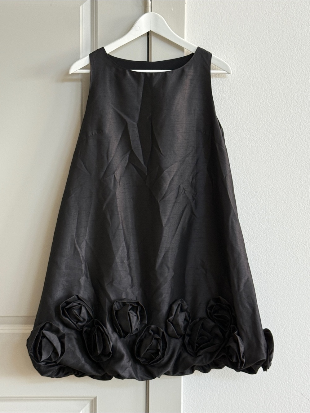Women’s Black Floral Hem Party Dress - Designed in Korea - Size Small